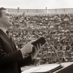 Luis Palau preaching in Monterrey, Mexico, 1966