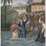 Artist’s depiction of William Carey baptizing Krishna Pal
