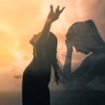 People letting go of fears, sadness, grief and pain concept.
